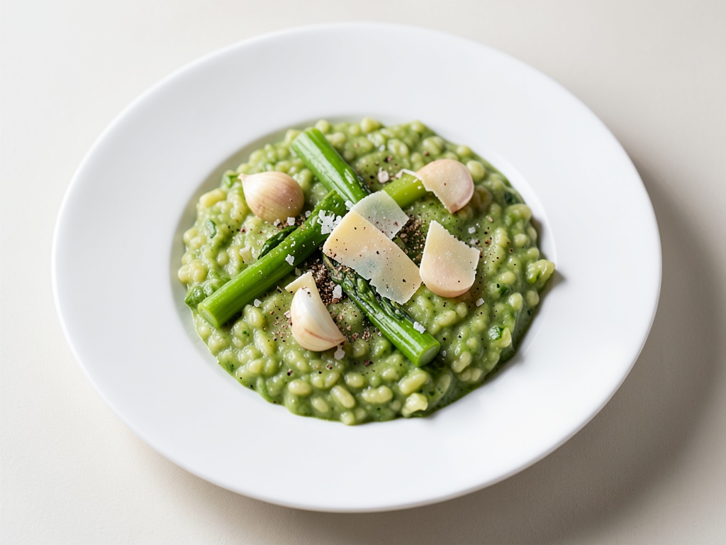 Risotto crémeux aux asperges vertes et parmesan
