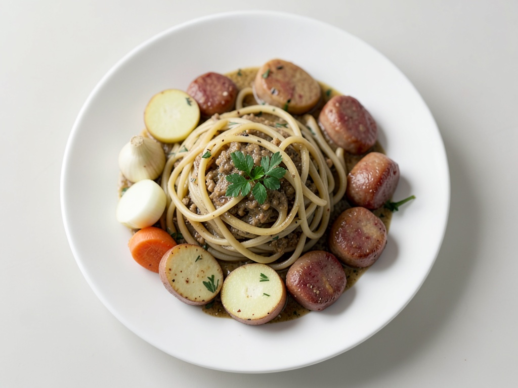 Lentilles badaises avec spätzles et fines saucisses