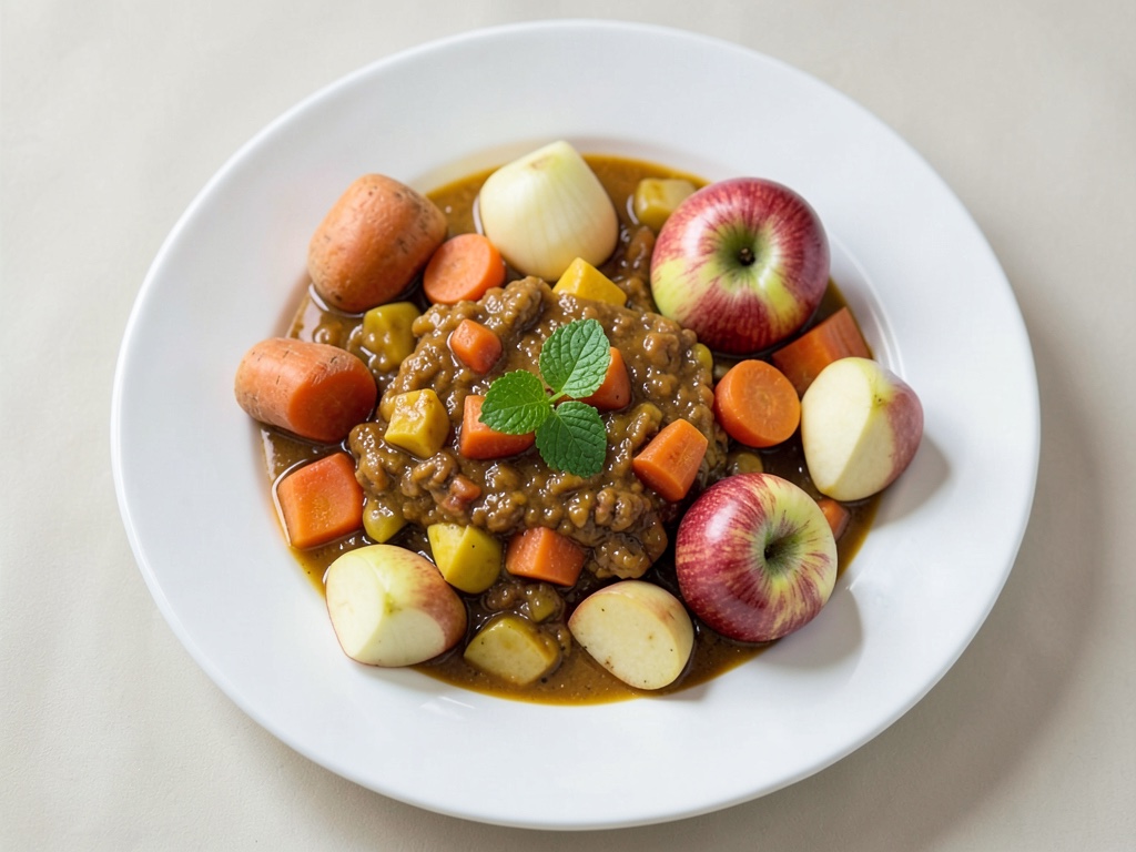 Soupe crémeuse de potiron aux pommes, carottes et pommes de terre