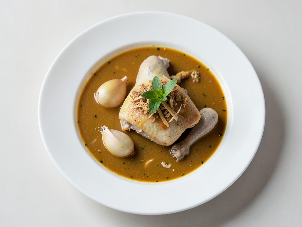 Sopa de pollo dorada