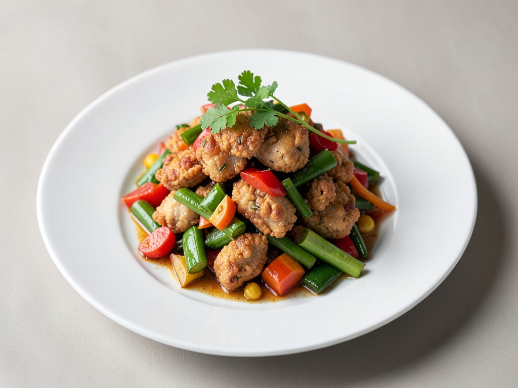 Poulet croustillant aux légumes à l'Actifry
