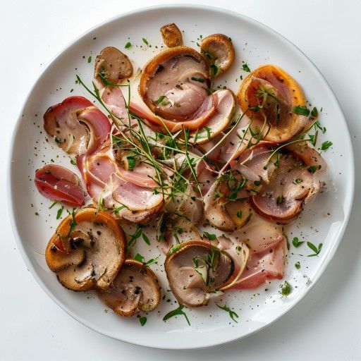 Funghi croccanti ripieni di prosciutto