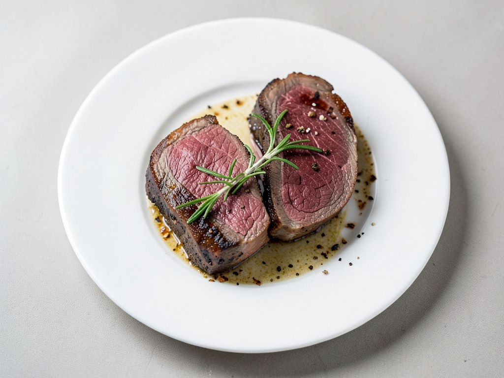 Filetto di manzo sous-vide con crosta di burro alle erbe