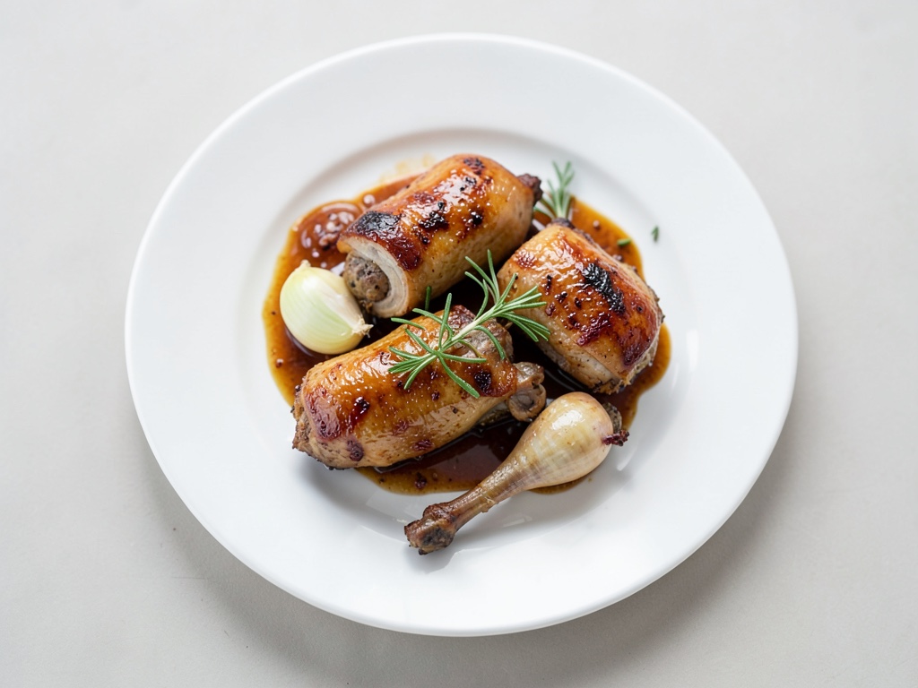 Cosce di pollo croccanti con salsa al pomodoro e rosmarino