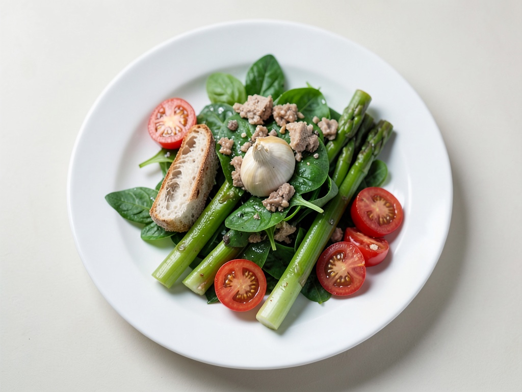 Insalata di pane e aspari croccanti