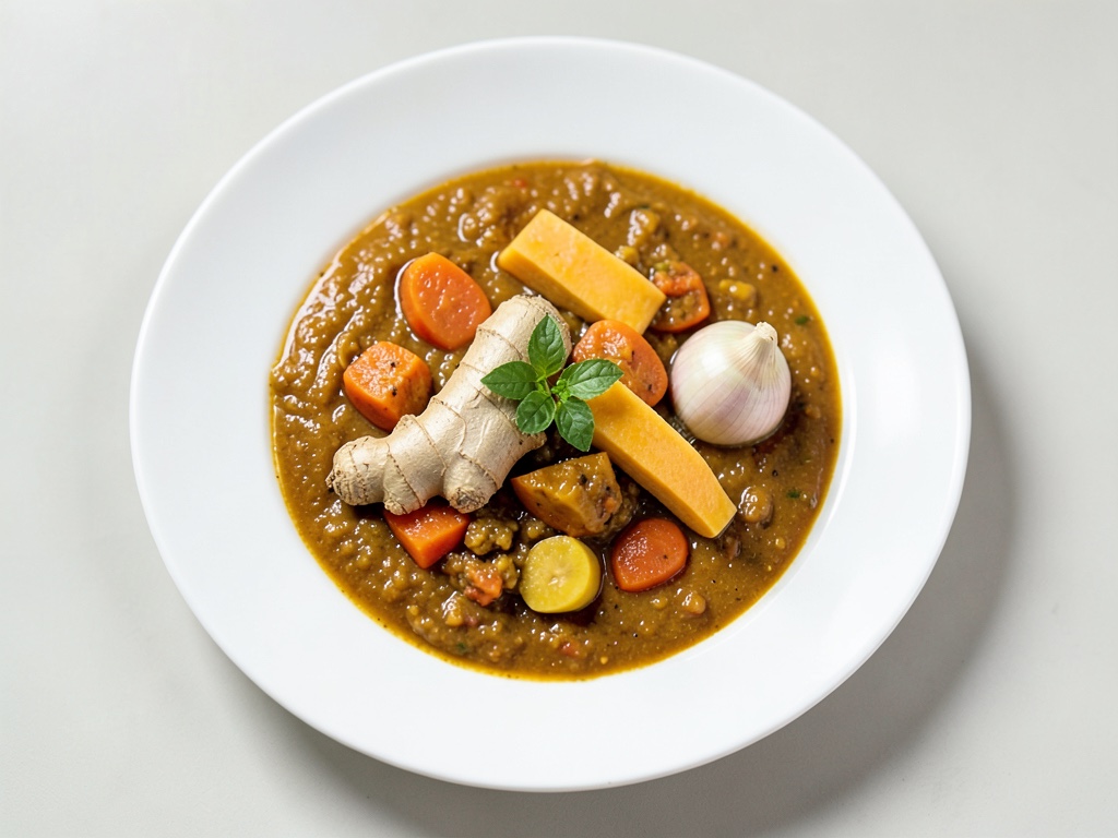 Zuppa cremosa di zucca e cocco con zenzero