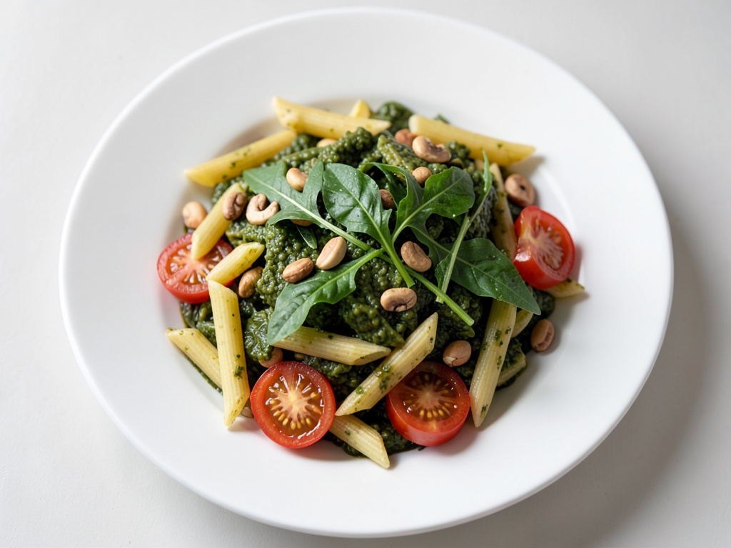 Italienischer Nudelsalat mit Pesto und Rucola