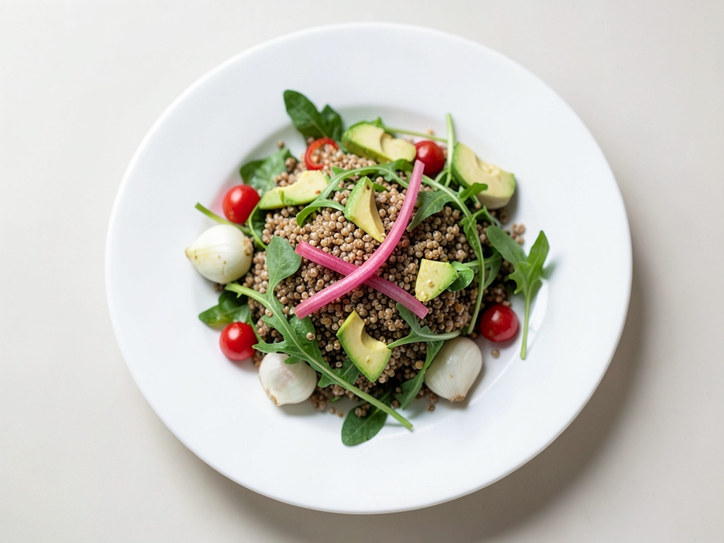 Salade de quinoa épicée à l'avocat et roquette