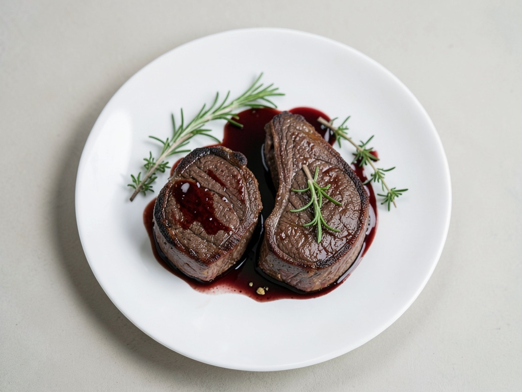Bistecca di manzo sous-vide con salsa al vino rosso