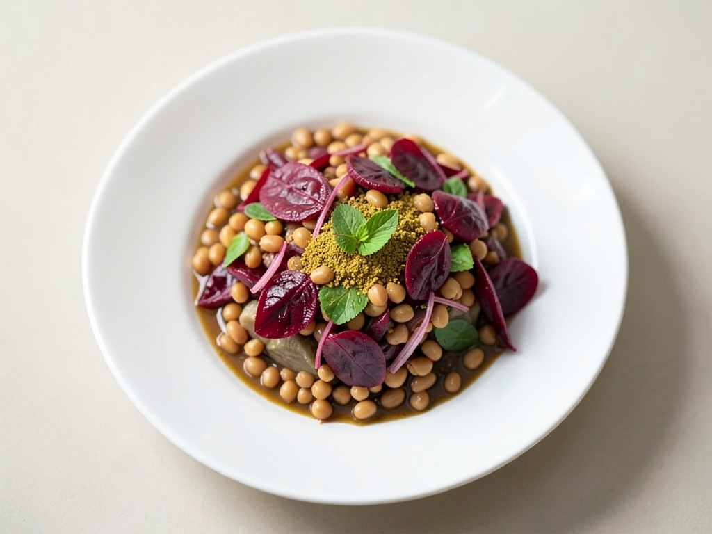 Insalata di lenticchie rosse con barbabietola rossa