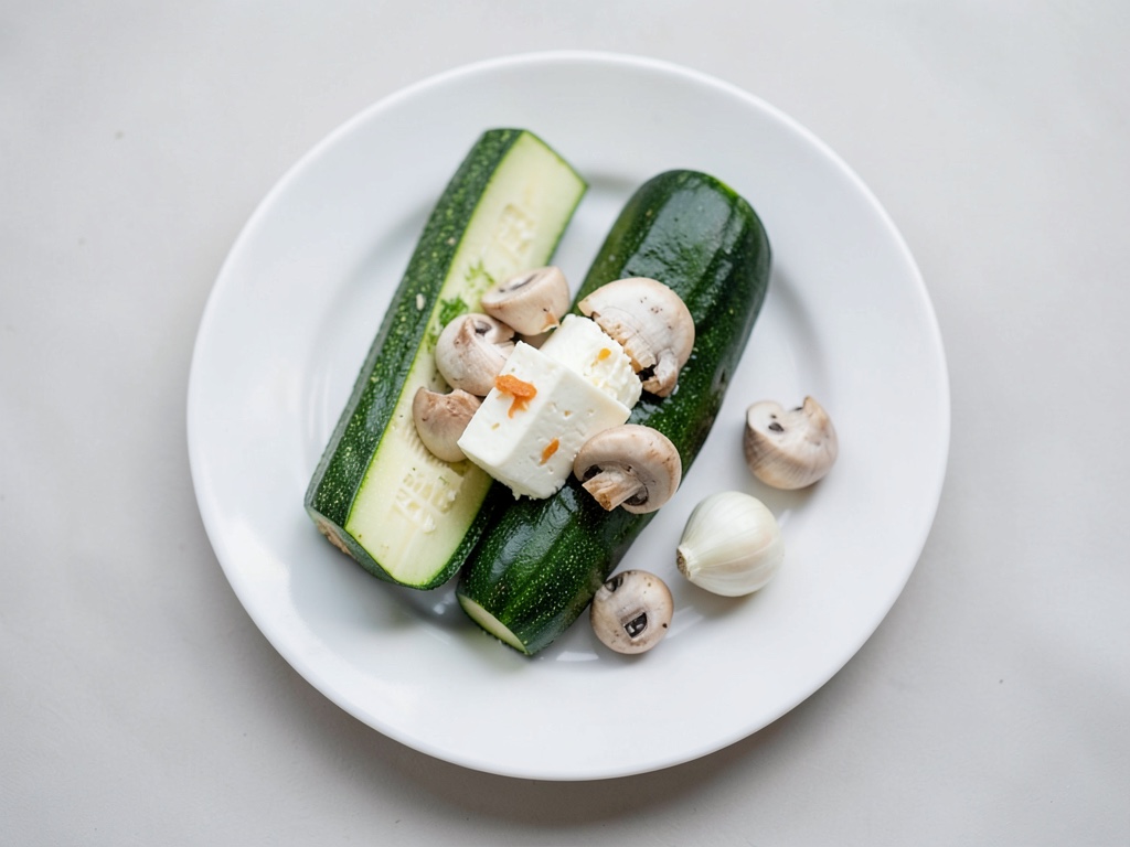 Zucchine al forno ripiene di formaggio