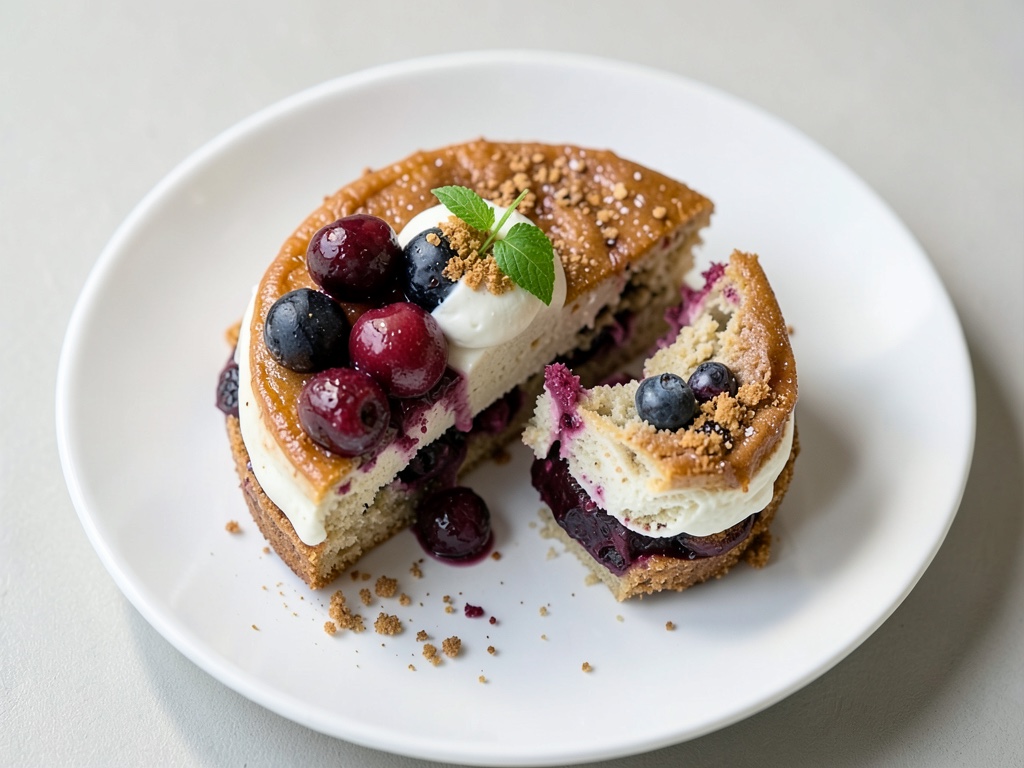 Torta soffice alle fragole e panna con panna acida