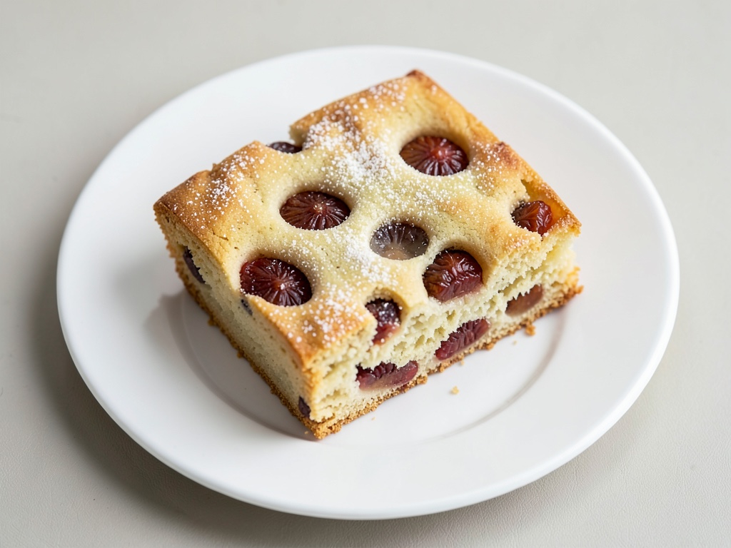 Torta soffice alle prugne con marzapane