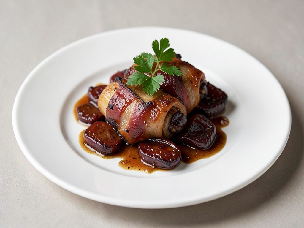 Dattes croustillantes enrobées de bacon à l'air fryer