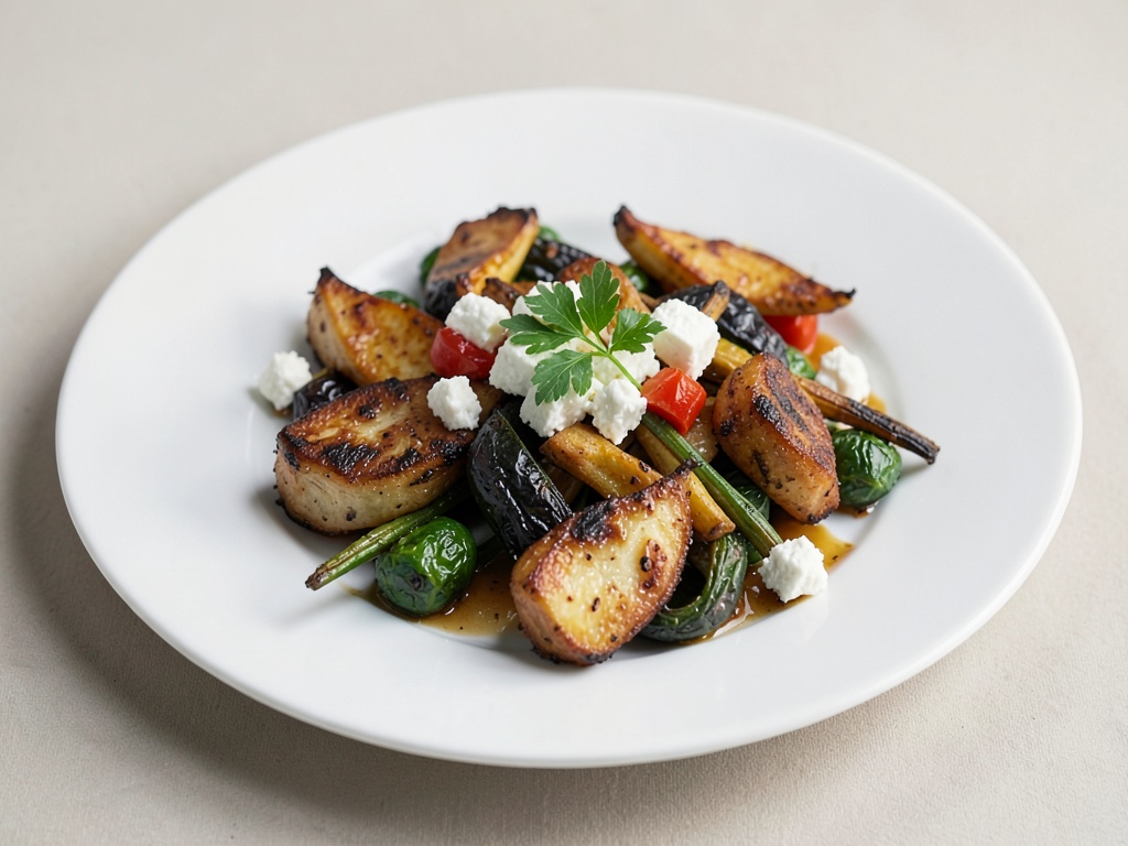 Verdure croccanti al forno con formaggio di pecora