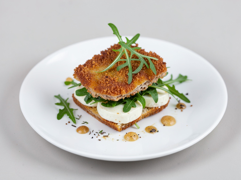 Sandwich croustillant au mozzarella et roquette