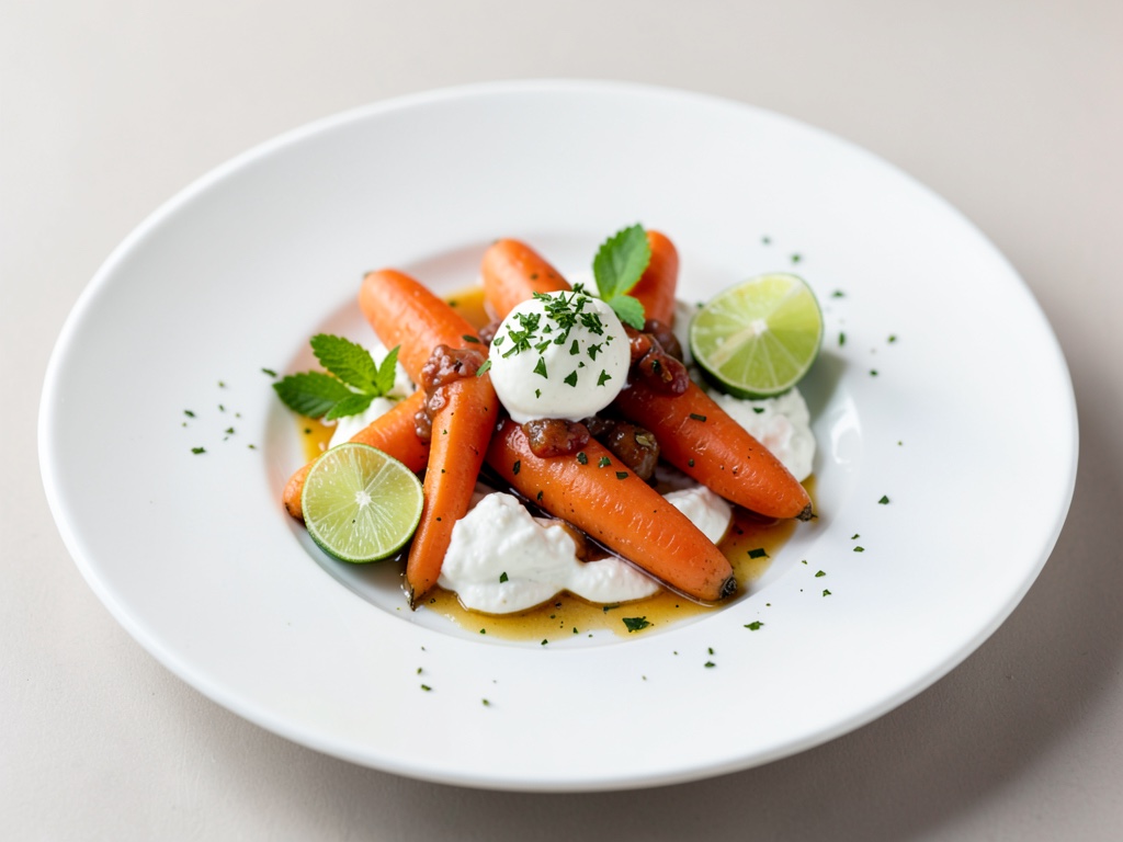 Carote al miele e timiro in friggitrice ad aria con yogurt al lime fresco