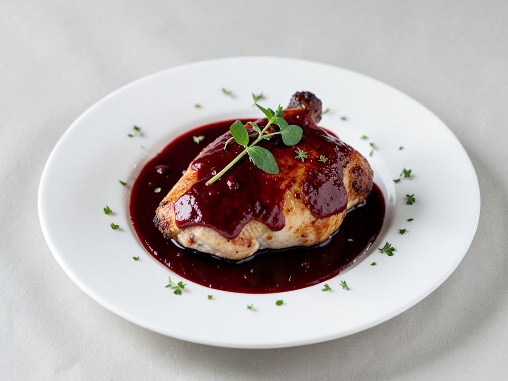 Poulet au bouillon de vin rouge au friteuse à air chaud