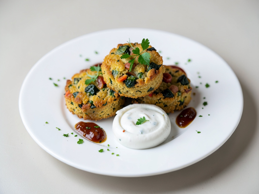 Muffin di verdure croccanti e dip dall'air fryer