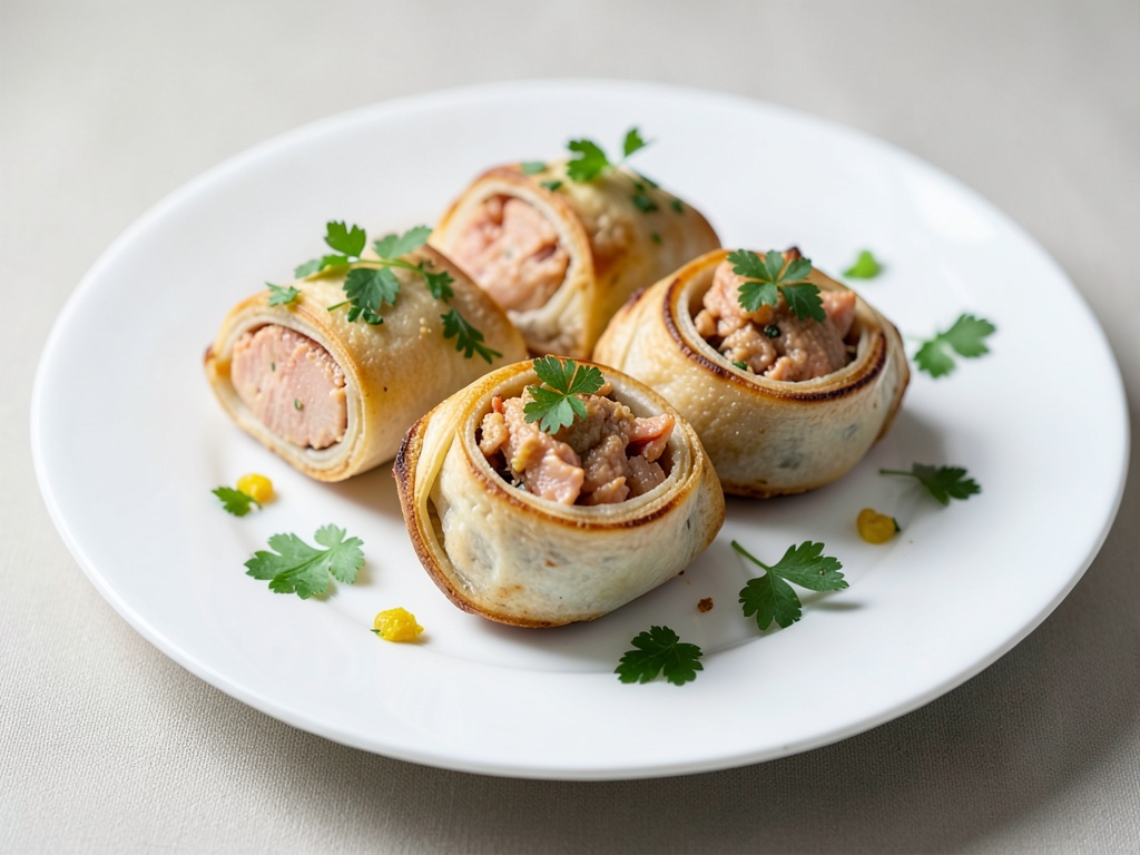 Rotella di Zander con ripieno di Salmone in Pasta Strudel