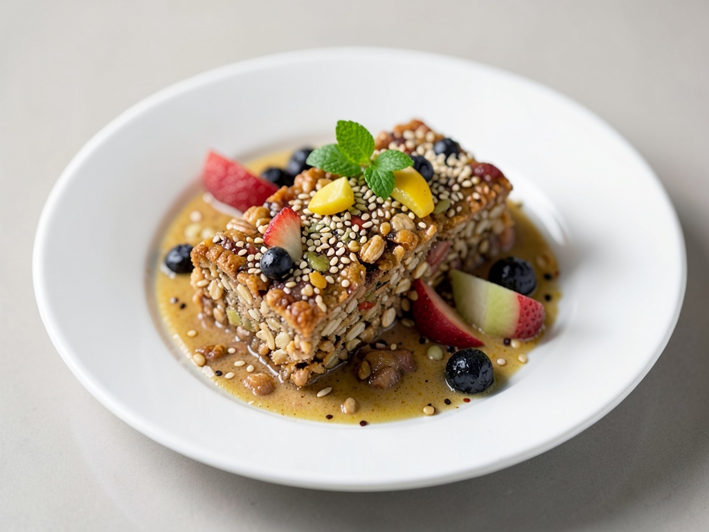 Barritas de muesli crujientes con sésamo y fruta