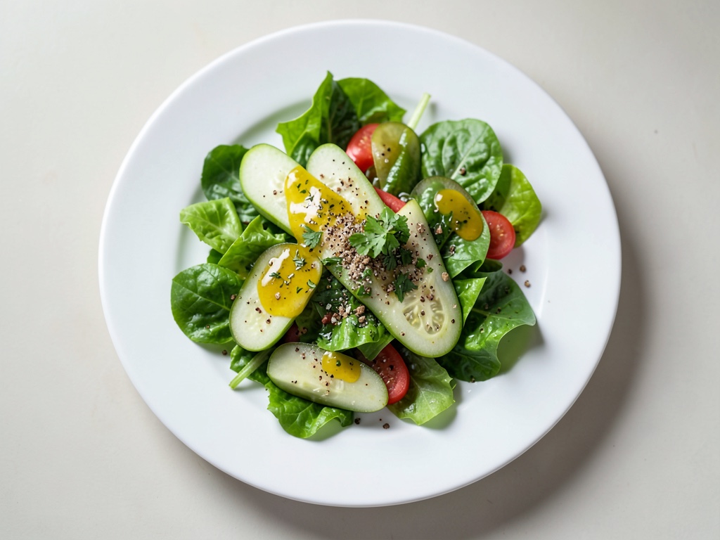Semplice insalata di cetrioli con aceto e olio