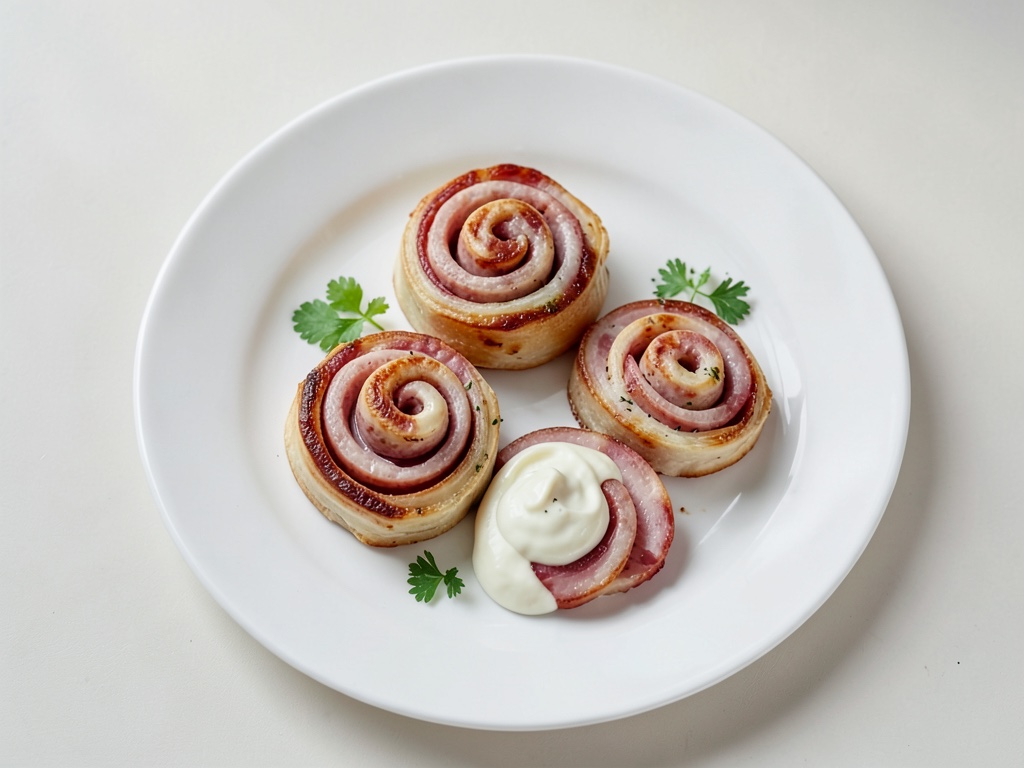 Rotolo di pasta sfoglia con prosciutto e formaggio