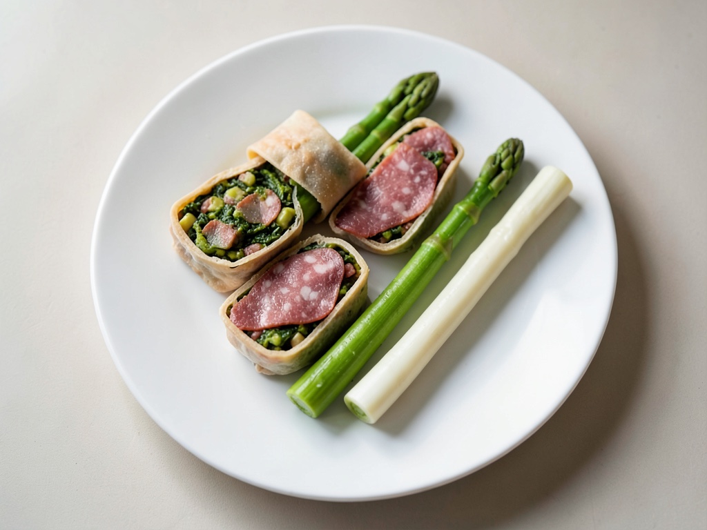 Tasche di pasta sfoglia croccanti agli asparagi