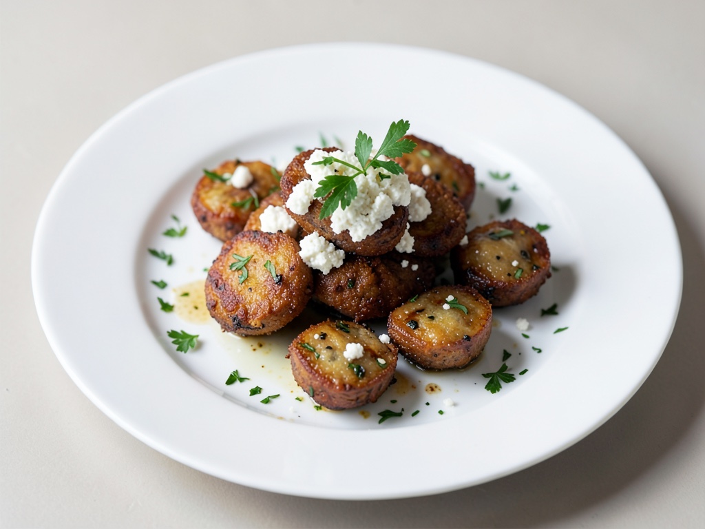 Funghi champignon al feta e aglio croccanti in friggitrice ad aria