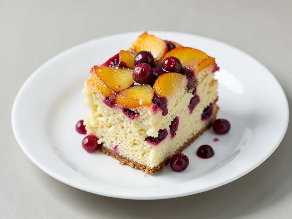 Torta succosa alle mele e arance con mirtilli rossi