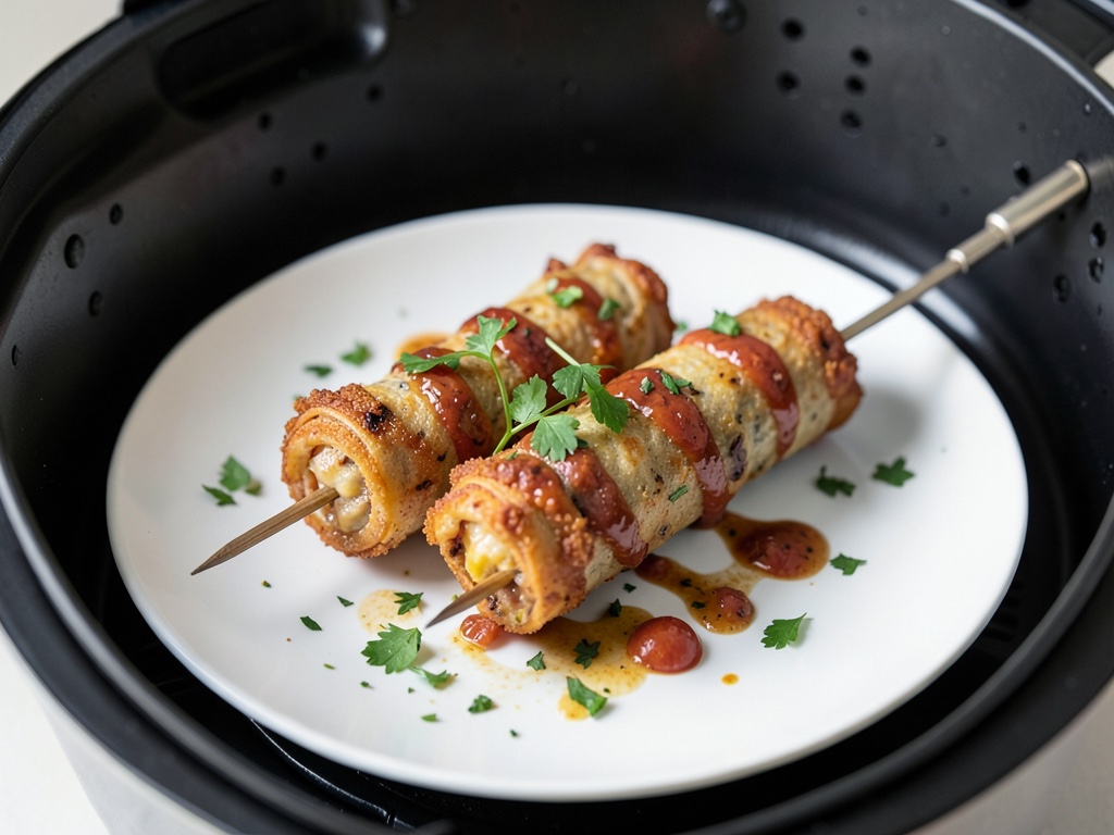 Pollo Gyros croccante allo spiedo in friggitrice ad aria