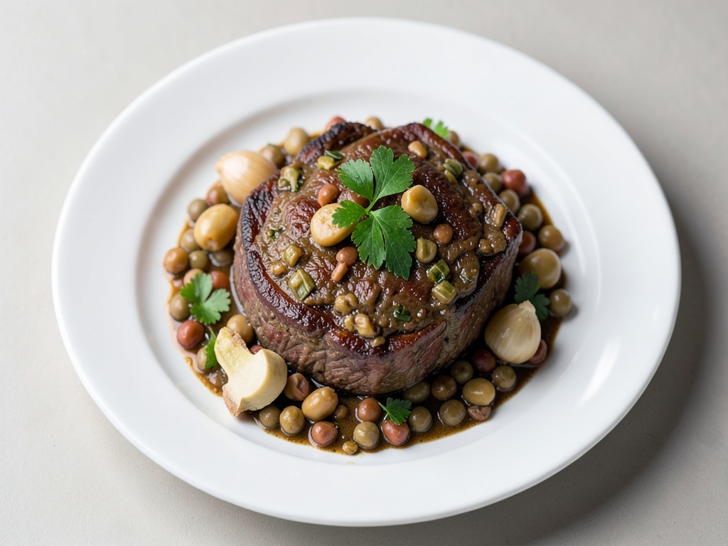 Tajine de cerf tendre aux pois chiches et pruneaux
