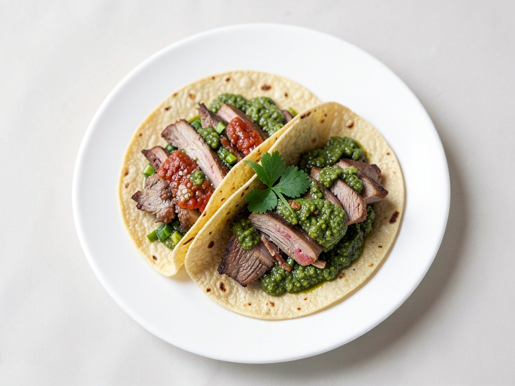 Tacos salvajes de Viki: Tortillas de maíz, lomo de ciervo y salsa verde