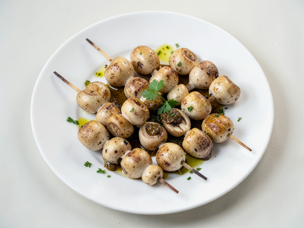 Brochettes de champignons grillées
