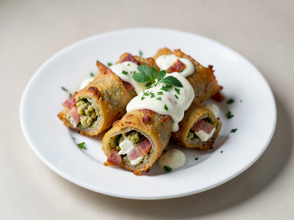 Knusprige Paprika-Röllchen mit Frischkäse & Bacon aus der Heißluftfritteuse