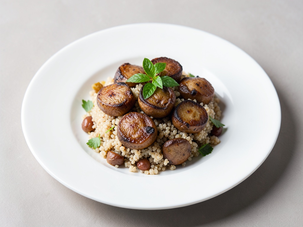 Funghi champignon croccanti con ripieno di miglio