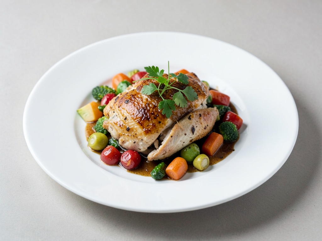 Ein-Topf-Hähnchen mit Gemüse aus der Heißluftfritteuse