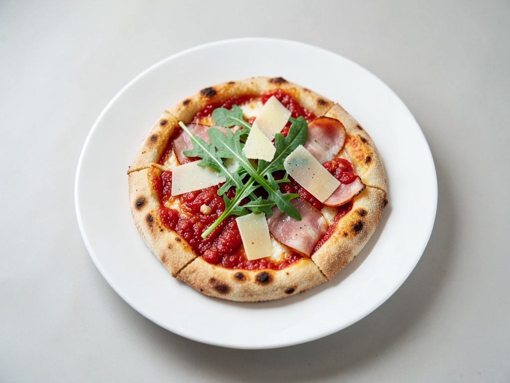 Pinsa au jambon de Parme, roquette et parmesan