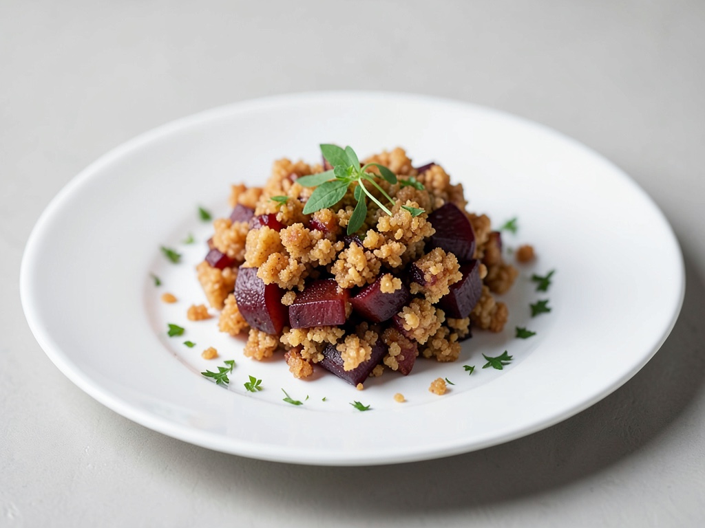 Crumble croccante di rabarbaro in friggitrice ad aria