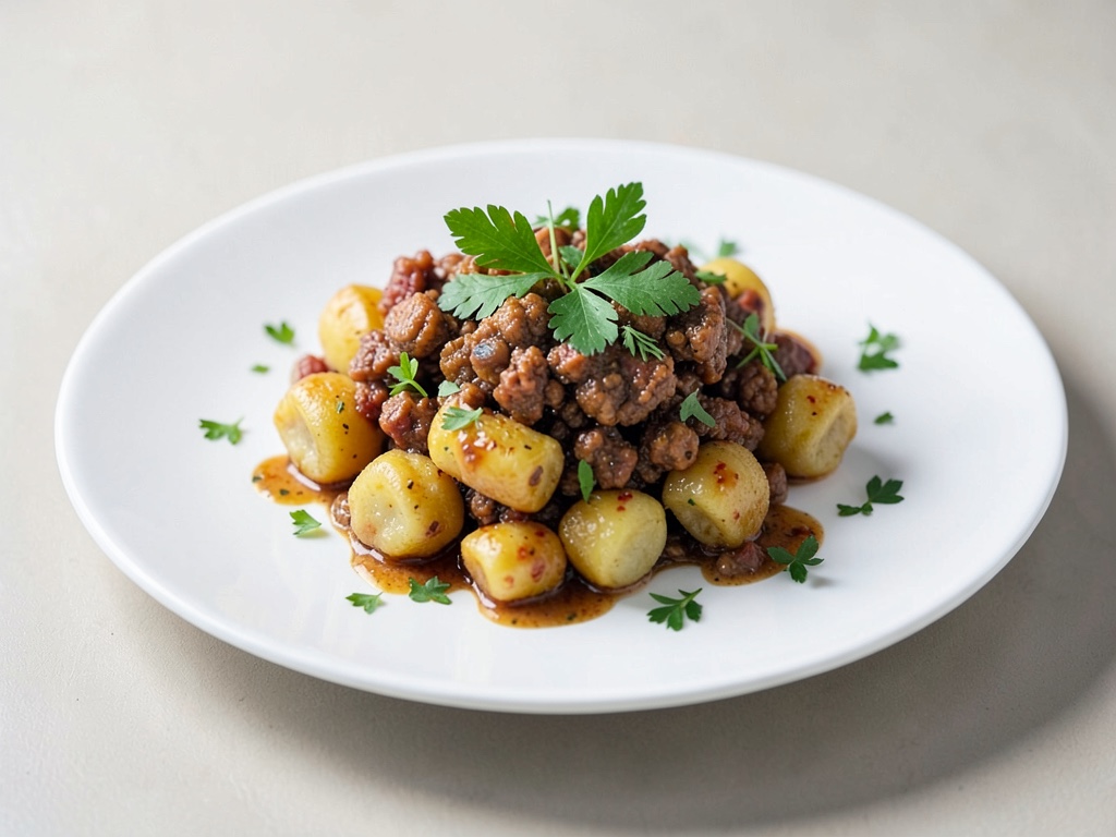 Knusprige Chorizo-Gnocchi-Speise aus der Heißluftfritteuse