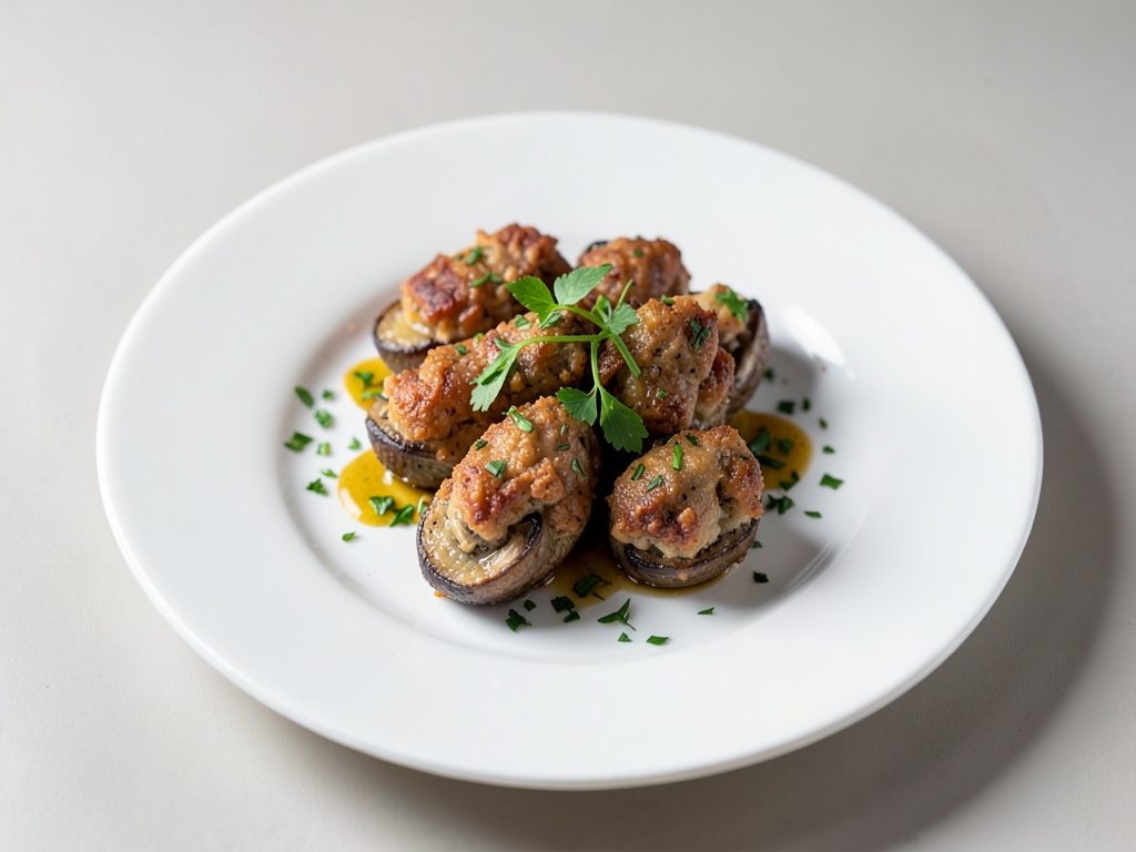 Funghi ripieni croccanti in friggitrice ad aria