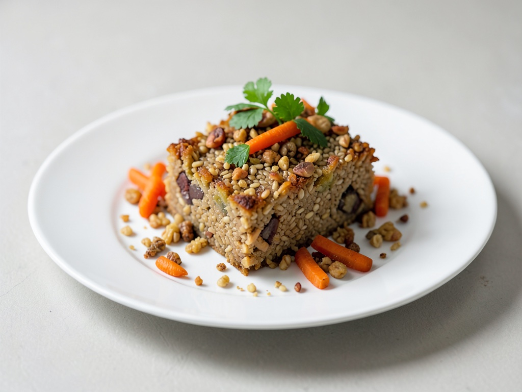 Crujiente gratinado de zanahorias y kamut con crujiente de nueces