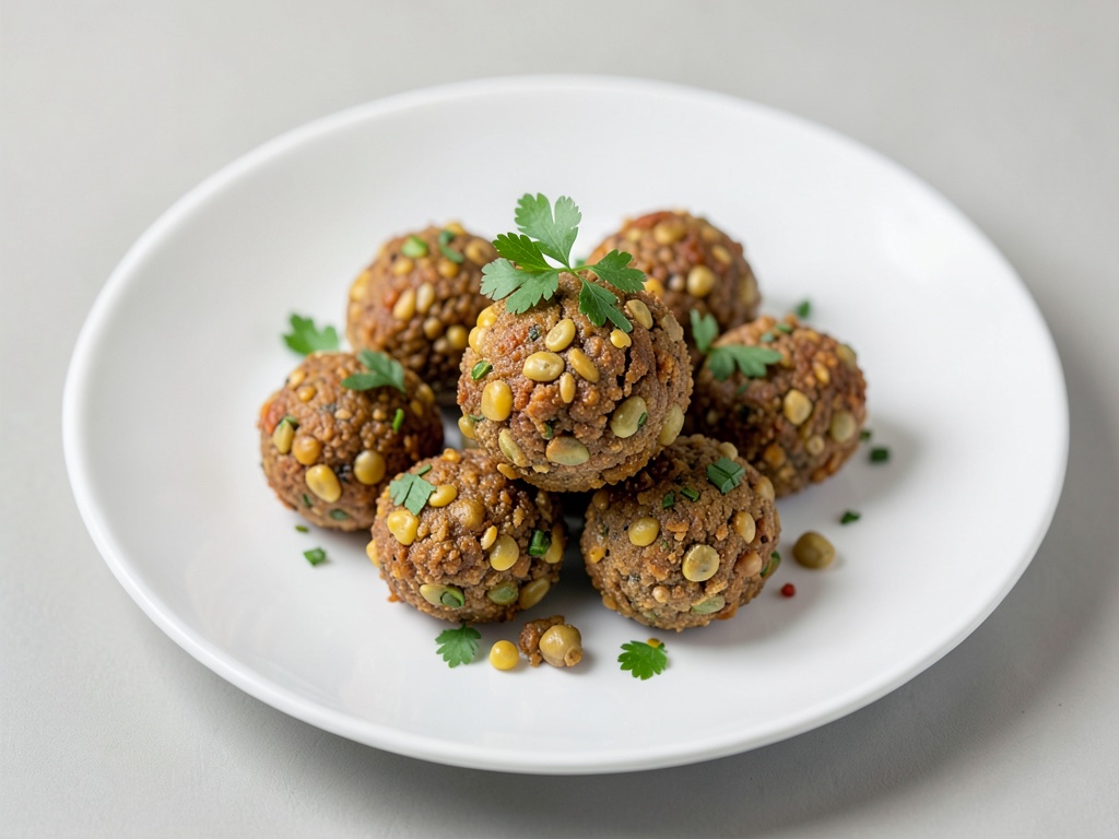 Polpette croccanti di ceci con semi di girasole dalla friggitrice ad aria