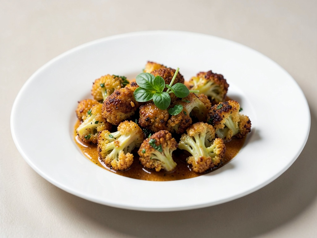 Fiore di cavolfiore croccante e impanato dalla friggitrice ad aria