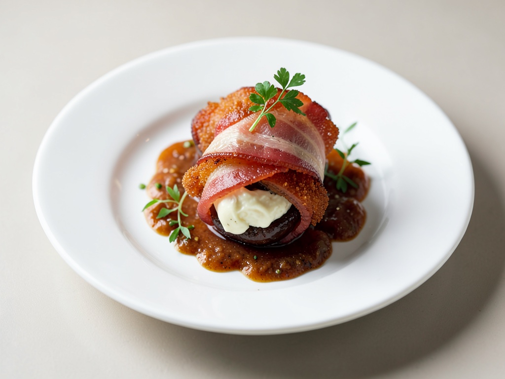 Datteri croccanti con formaggio spalmabile e pancetta in friggitrice ad aria
