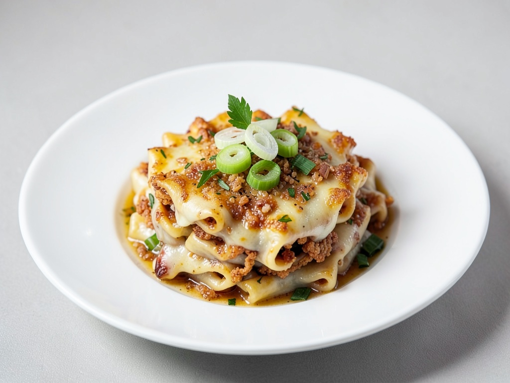 Knusprige Käsespätzle aus dem Heißluftfritteuse mit Frühlingszwiebeln