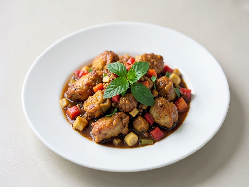 Knuspriges asiatisches Hähnchengulasch aus der Heißluftfritteuse