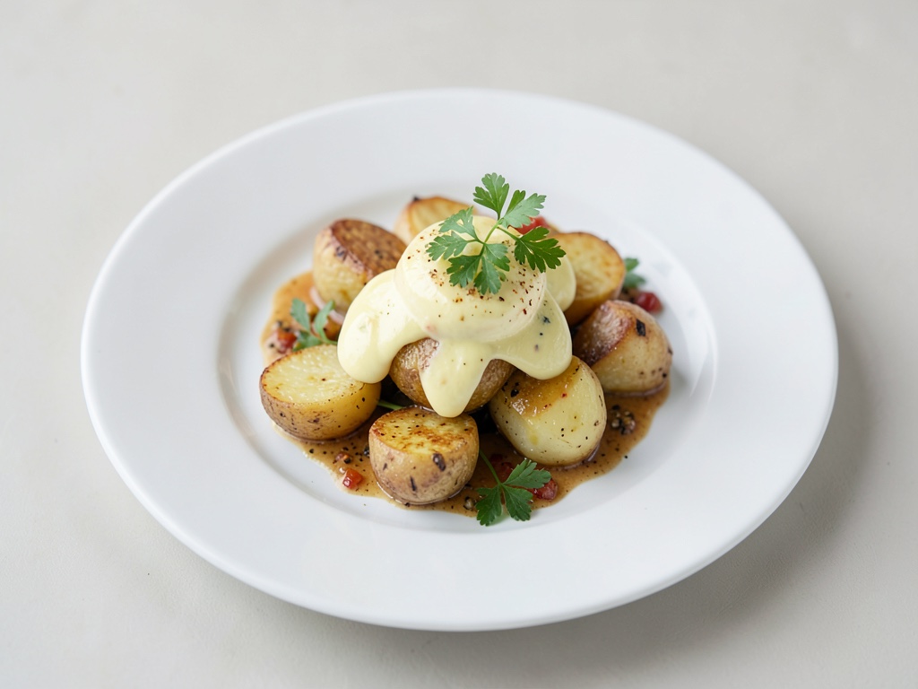 Kalorienarme Airfryer-Kartoffeln mit Hollandaise