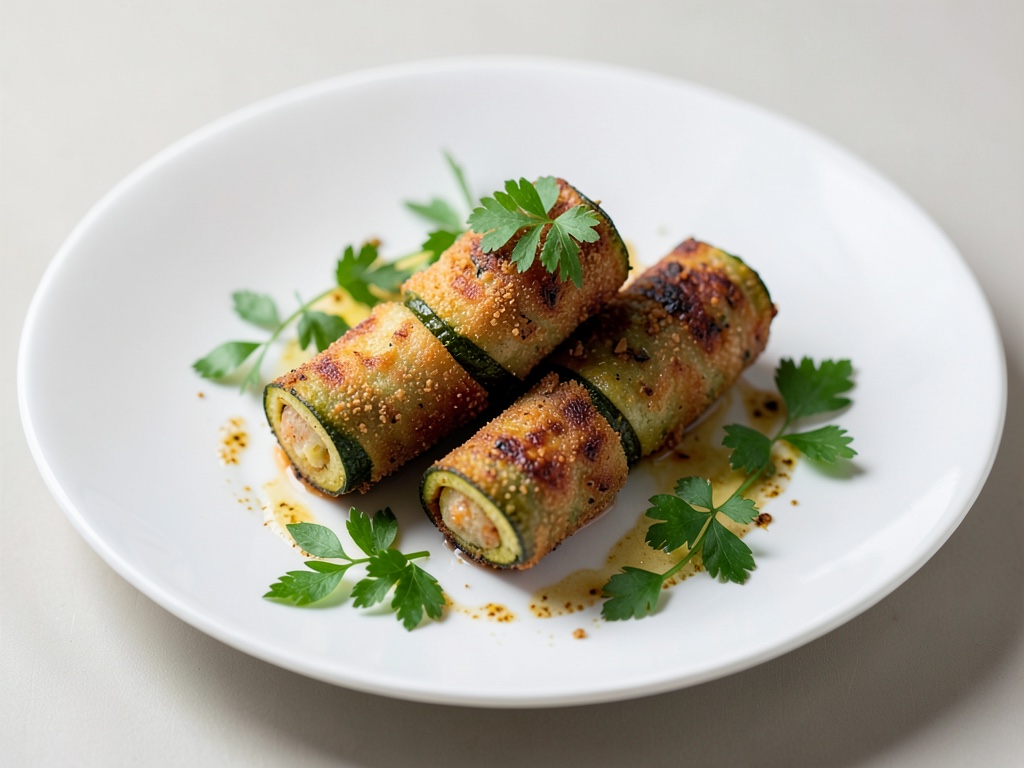 Rouleaux de courgette croustillants à l'air fryer