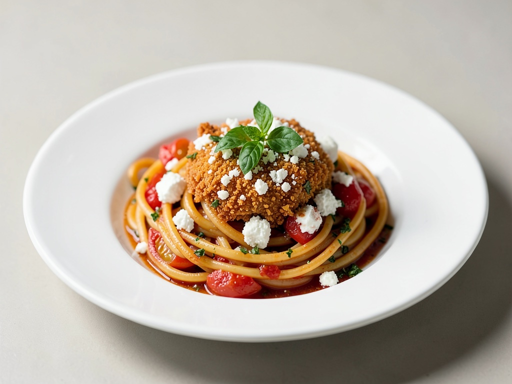 Knusprige Feta-Tomaten-Spaghetti aus der Heißluftfritteuse